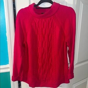 Talbots Cable-Knit Sweater Women’s Extra-Large XL Petite Pink Cowl